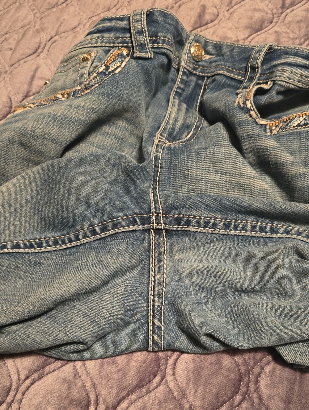 Grace In LA, Women's Light Blue Straight-Leg Jeans - Picture 10 of 13